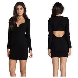 New Lovers + Friends Do Over square neck bustier shoulder pad cutout mini dress